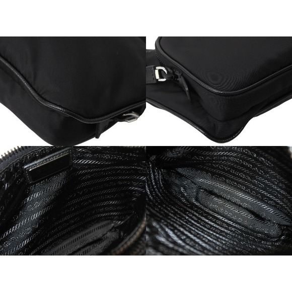 Prada Re-Nylon x Saffiano Leather Shoulder Bag Black - Picture 8 of 8